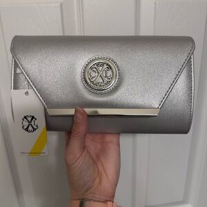 BNWT CXL by Christian LaCroix Silver Clutch Bag